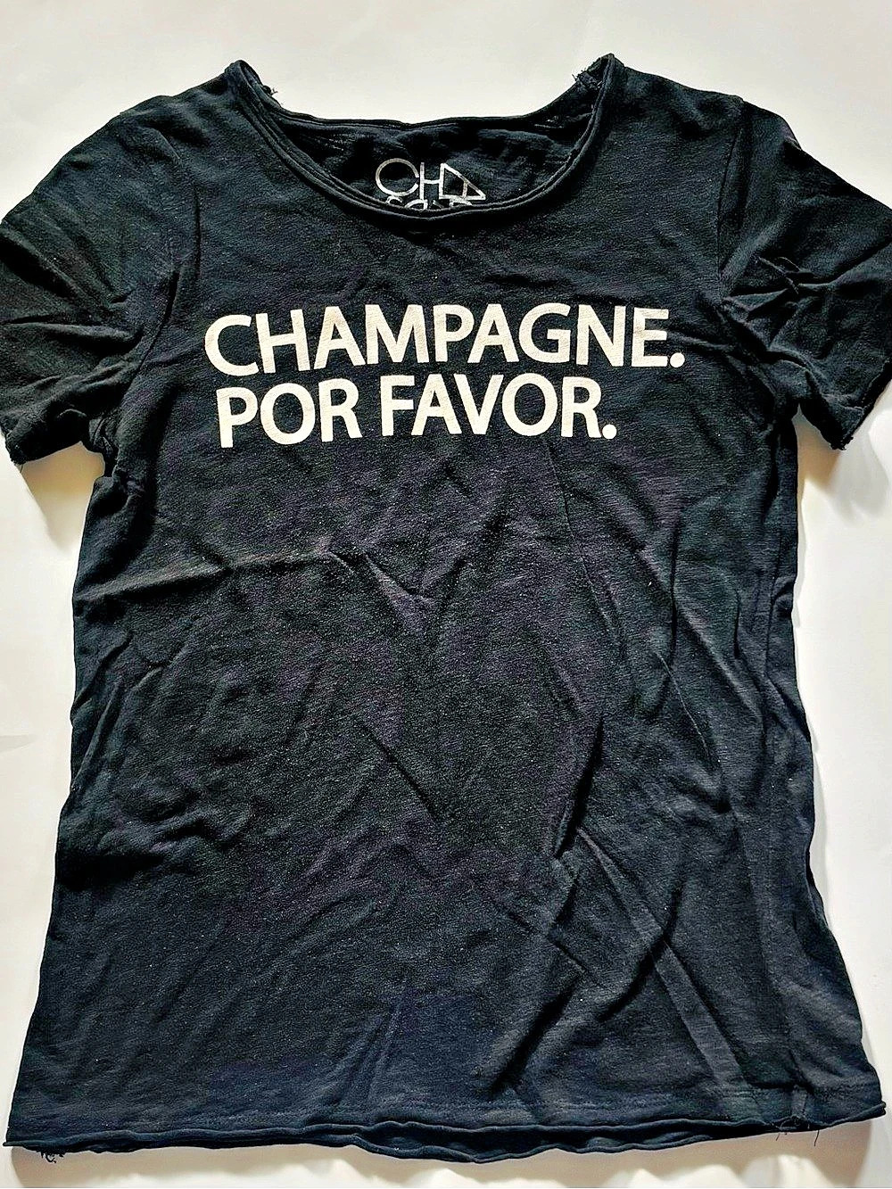 CHASOR Graphic Tee “Champagne Por Favor” Black Size XS